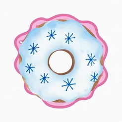 Free clipart blue and pink donut